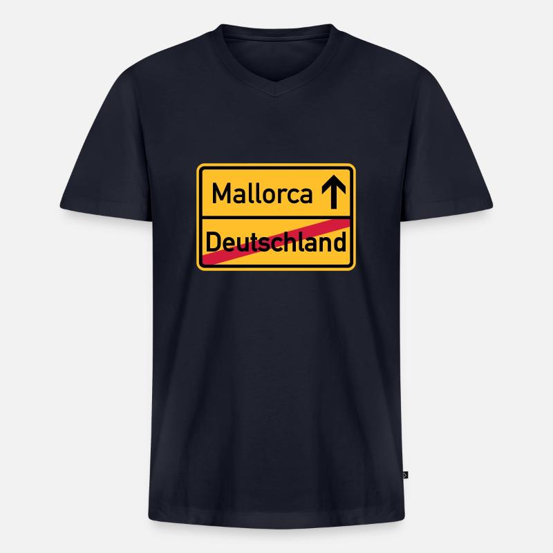 Mallorca - Männer Premium Bio T-Shirt mit V-Ausschnitt - Navy