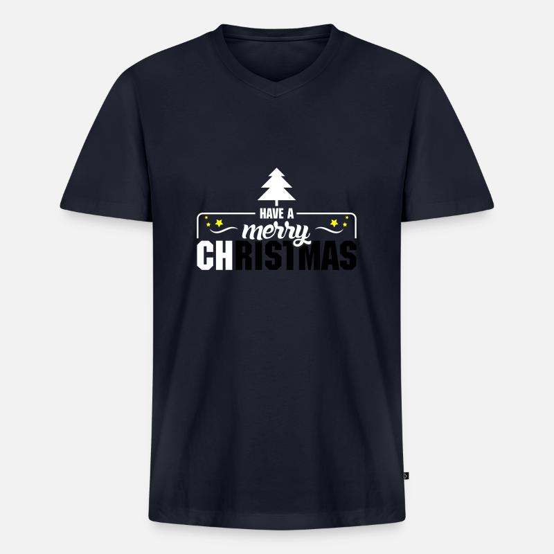 Christmas 4 - Männer Premium Bio T-Shirt mit V-Ausschnitt - Navy