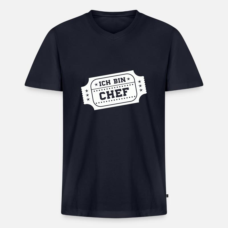 ich bin chef - Männer Premium Bio T-Shirt mit V-Ausschnitt - Navy