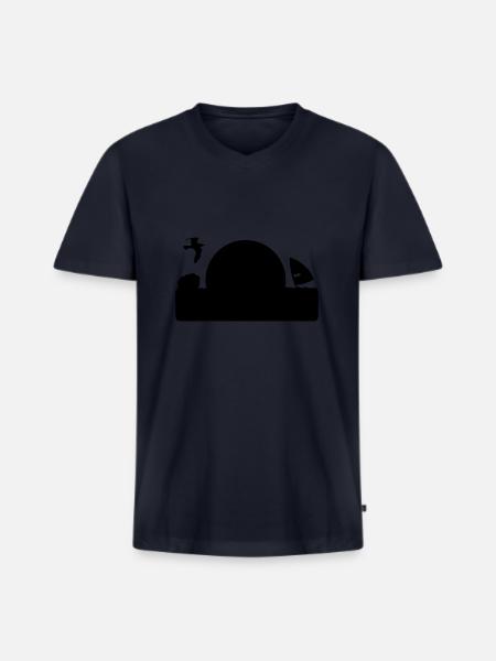Heringsdorf - Männer Premium Bio T-Shirt mit V-Ausschnitt - Navy