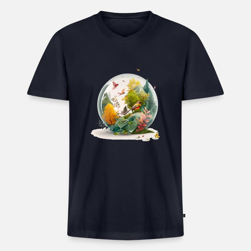 Der Miniaturbohrer - Männer Premium Bio T-Shirt mit V-Ausschnitt - Navy