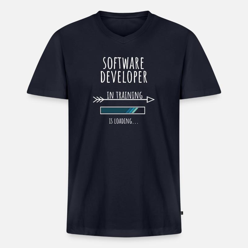 Software Developer in Ausbildung Geschenk - Männer Premium Bio T-Shirt mit V-Ausschnitt - Navy