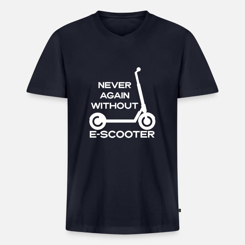E-Scooter Roller Scooter - Männer Premium Bio T-Shirt mit V-Ausschnitt - Navy