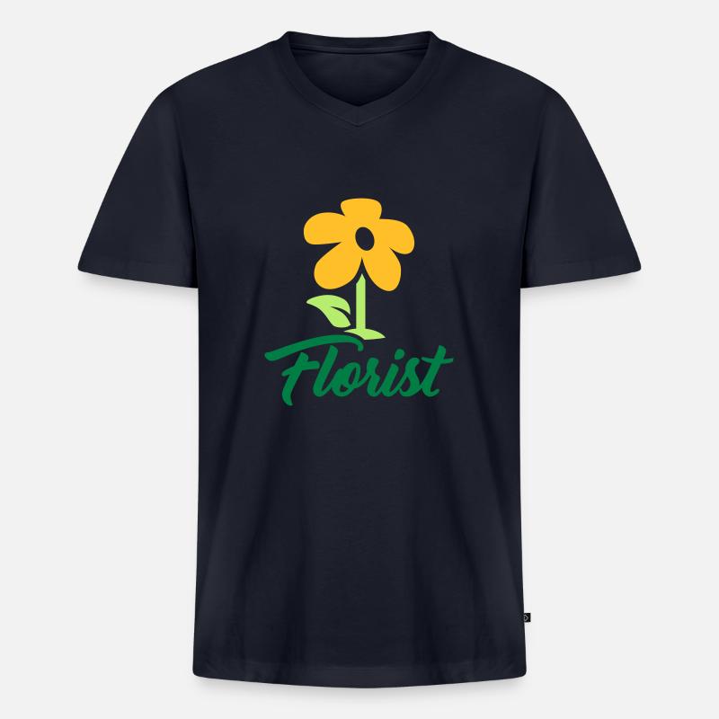 Florist - Männer Premium Bio T-Shirt mit V-Ausschnitt - Navy