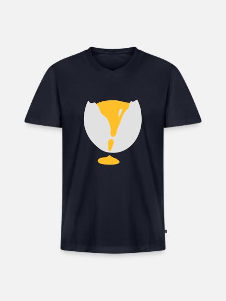 Rohes Ei - V2 - Männer Premium Bio T-Shirt mit V-Ausschnitt - Navy