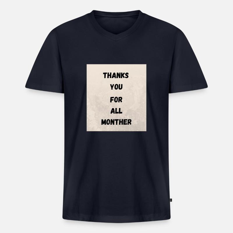 DANKE MUTTER - Männer Premium Bio T-Shirt mit V-Ausschnitt - Navy