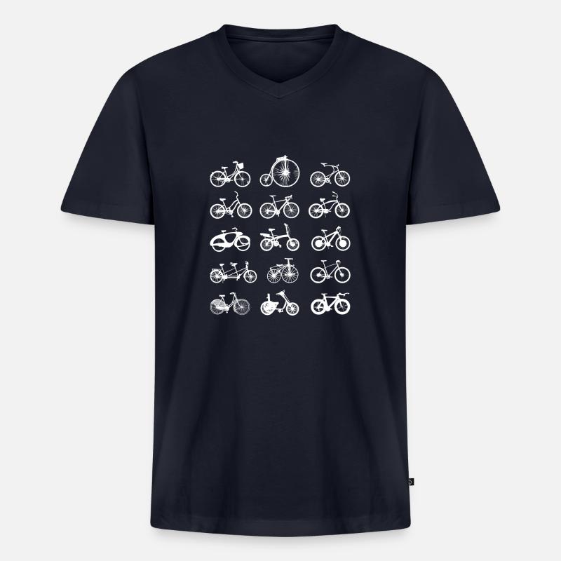 Fahrrad rad räder radl - Männer Premium Bio T-Shirt mit V-Ausschnitt - Navy