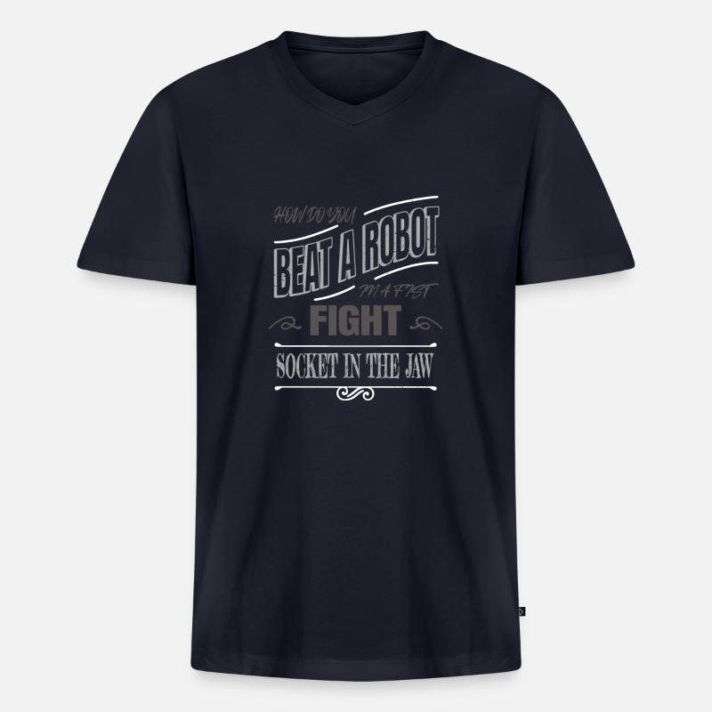 robotics engineering artificial intelligence - Männer Premium Bio T-Shirt mit V-Ausschnitt - Navy