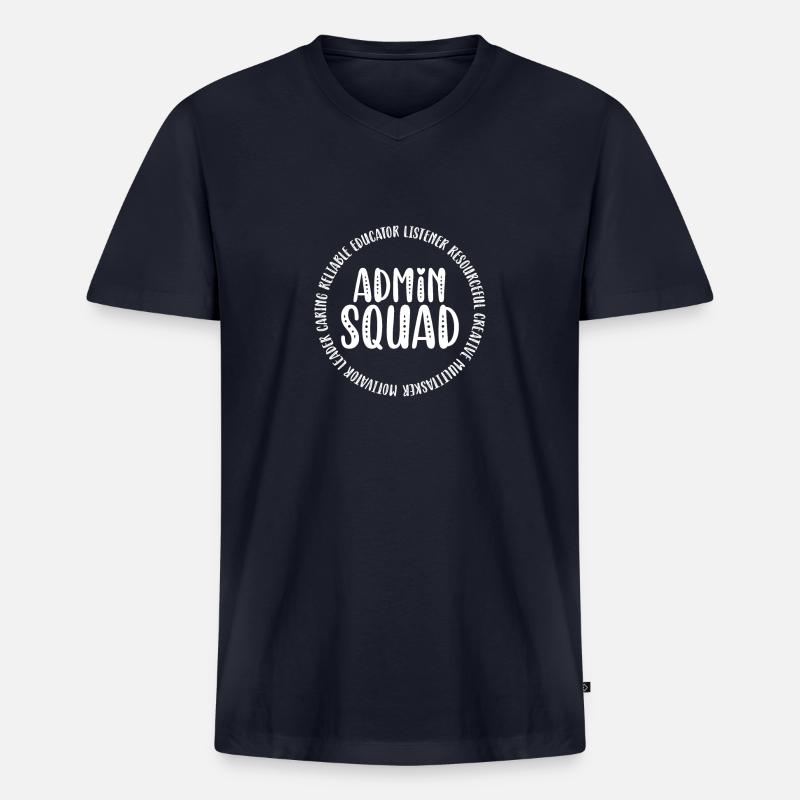 Admin Squad Admin Assistant Verwaltungsbüro - Männer Premium Bio T-Shirt mit V-Ausschnitt - Navy