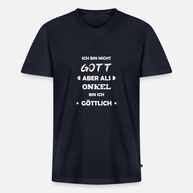 Onkel Geschenk Spruch - Männer Premium Bio T-Shirt mit V-Ausschnitt - Navy