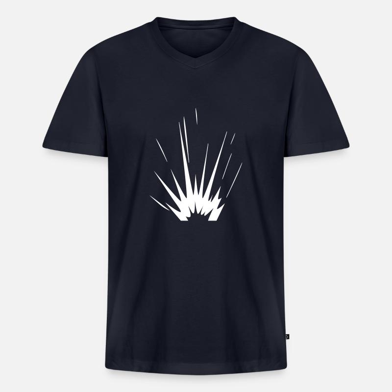 Explosion (Vectorgraphic) - Männer Premium Bio T-Shirt mit V-Ausschnitt - Navy