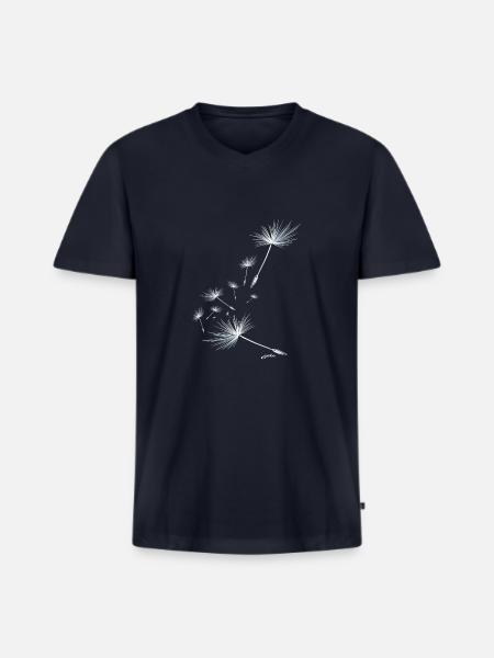 Pusteblume Design 2 - Männer Premium Bio T-Shirt mit V-Ausschnitt - Navy