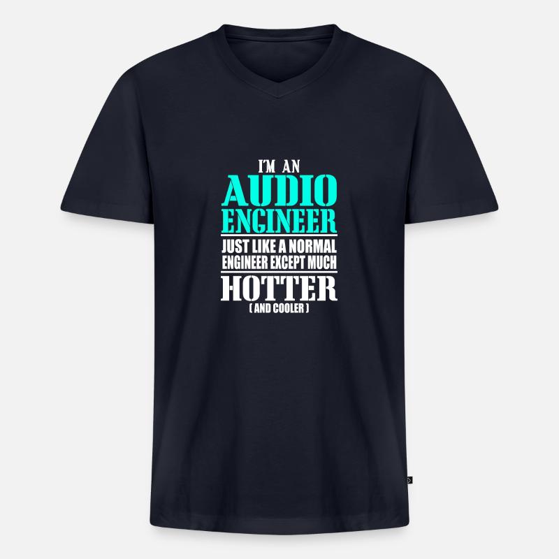 Tontechniker, Techniker - Männer Premium Bio T-Shirt mit V-Ausschnitt - Navy