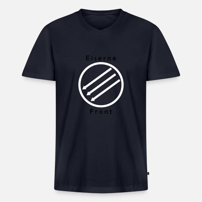 Eiserne Front - Drei Pfeile - Männer Premium Bio T-Shirt mit V-Ausschnitt - Navy