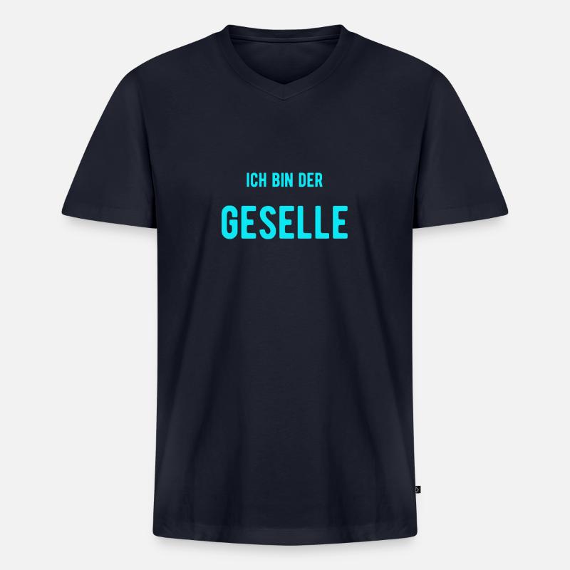 ich bin der Geselle - Männer Premium Bio T-Shirt mit V-Ausschnitt - Navy