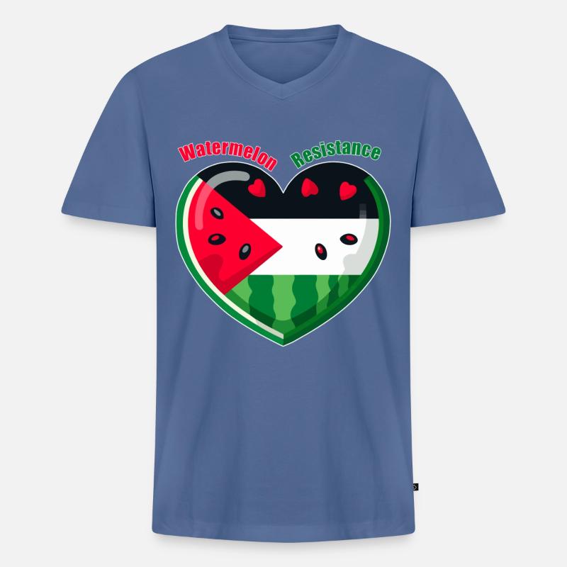 Resistenz der Wassermelone - Männer Premium Bio T-Shirt mit V-Ausschnitt - Taubenblau