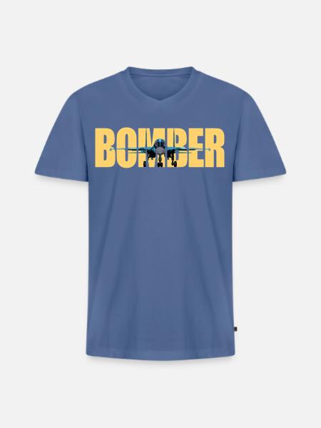 Bomber Su-34 - Men's Premium Organic T-shirt with V-neck - stone blue