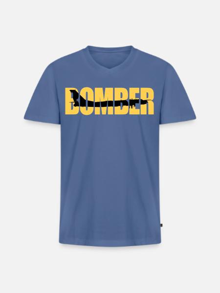 Bomber Tu-95 - Men's Premium Organic T-shirt with V-neck - stone blue