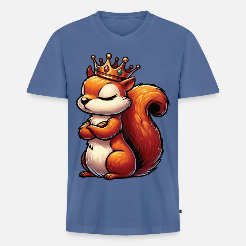 Eichhörnchen Eichhorn Eichhörnchenliebhaber Nager - Männer Premium Bio T-Shirt mit V-Ausschnitt - Taubenblau