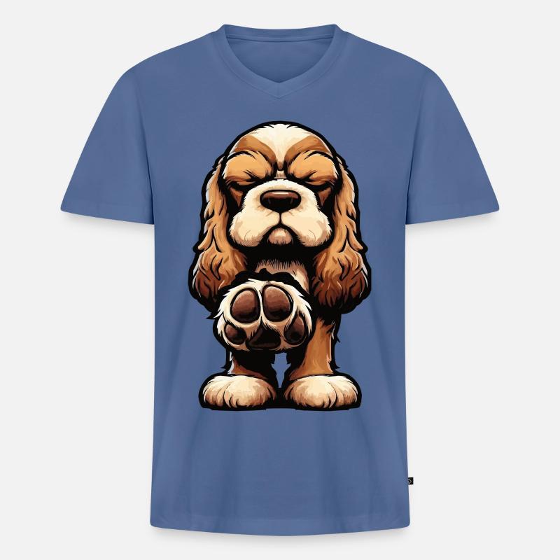 Cocker Spaniel Cockerhund Cocker Spaniel Besitzer - Männer Premium Bio T-Shirt mit V-Ausschnitt - Taubenblau