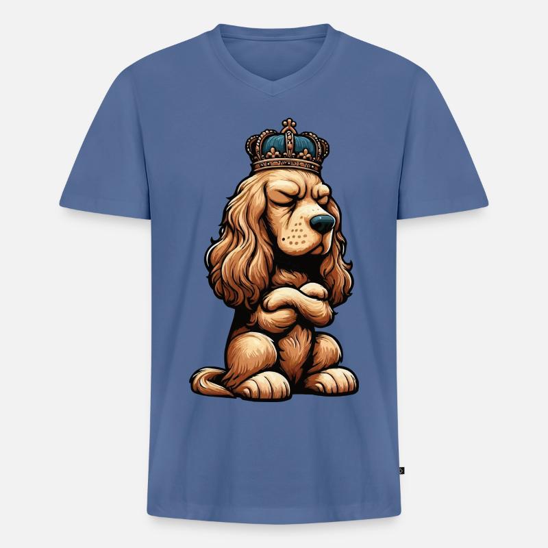 Cocker Spaniel Cockerhund Cocker Spaniel Besitzer - Männer Premium Bio T-Shirt mit V-Ausschnitt - Taubenblau