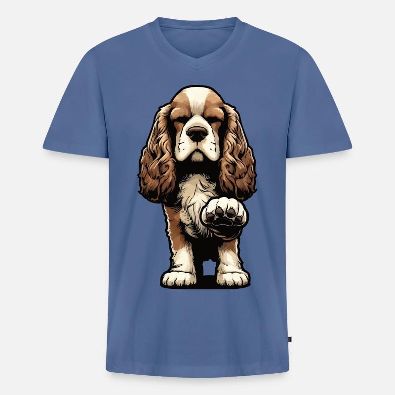 Cocker Spaniel Cockerhund Cocker Spaniel Besitzer - Männer Premium Bio T-Shirt mit V-Ausschnitt - Taubenblau