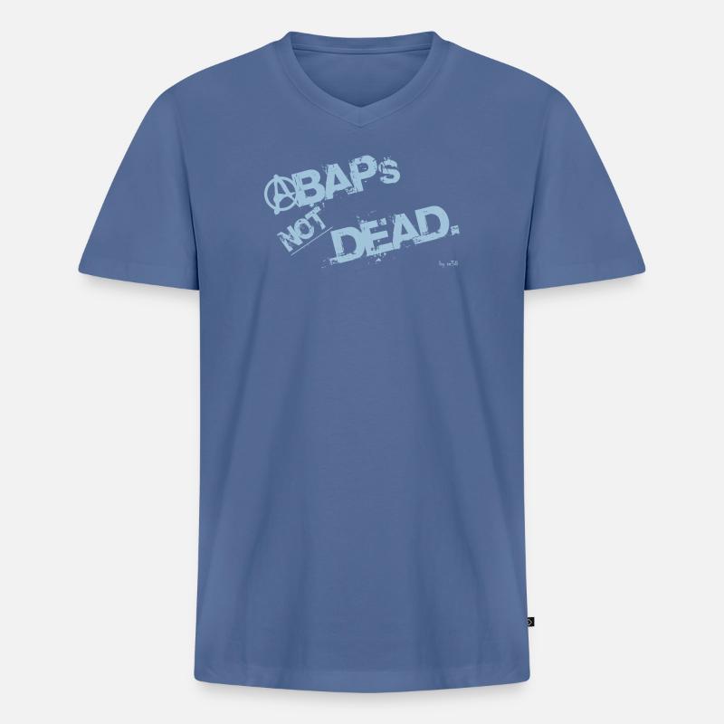 ABAPsNotDead light Blue - Männer Premium Bio T-Shirt mit V-Ausschnitt - Taubenblau