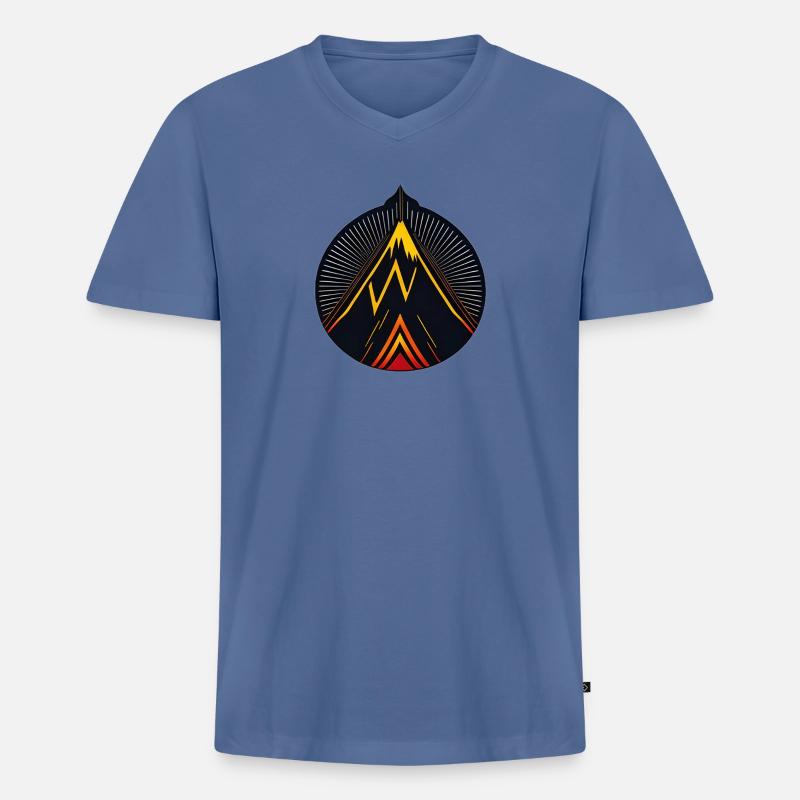 Vulkan logo - Männer Premium Bio T-Shirt mit V-Ausschnitt - Taubenblau
