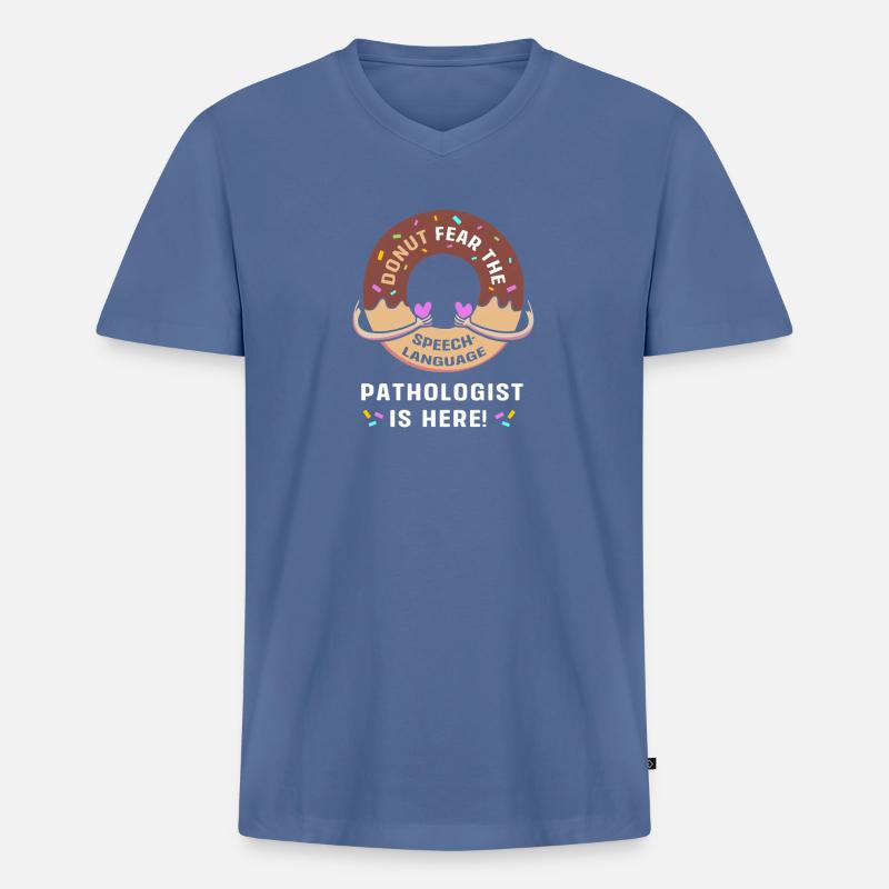 Logopäde Sprachpathologe SLP - Männer Premium Bio T-Shirt mit V-Ausschnitt - Taubenblau
