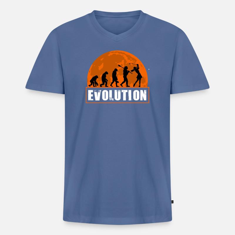 Entwicklung der Golfmädchen-Geschenk-Golfspielerin - Männer Premium Bio T-Shirt mit V-Ausschnitt - Taubenblau
