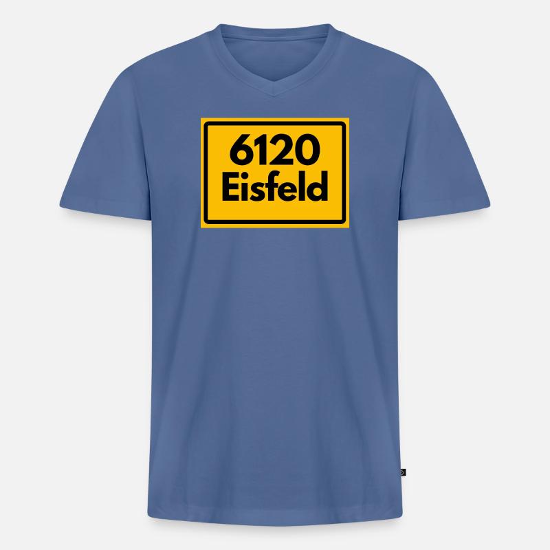 Old Zip Code 6120 Eisfeld | GDR - Men's Premium Organic T-shirt with V-neck - stone blue