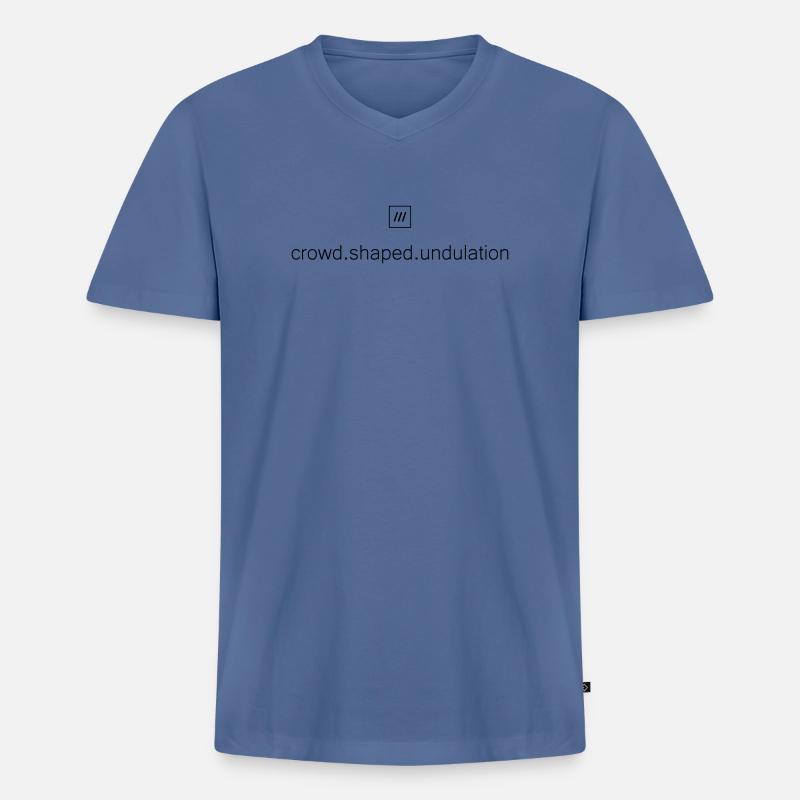 What3Words Amex (crowd.shaped.undulation) - Männer Premium Bio T-Shirt mit V-Ausschnitt - Taubenblau