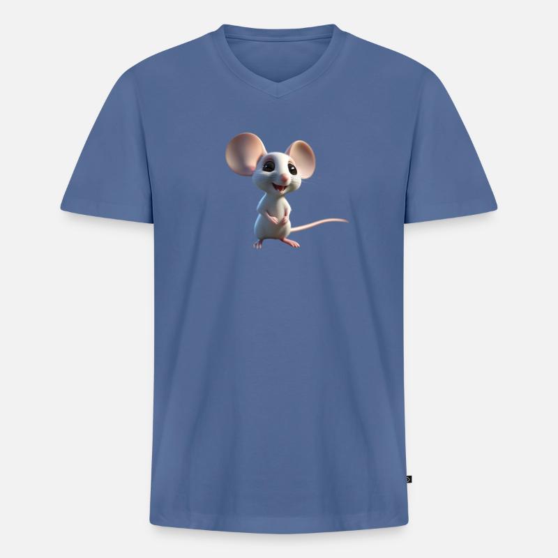 Mouse 2 - Männer Premium Bio T-Shirt mit V-Ausschnitt - Taubenblau