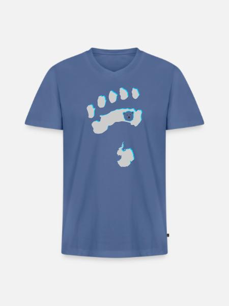 Eisbär 8 - Männer Premium Bio T-Shirt mit V-Ausschnitt - Taubenblau