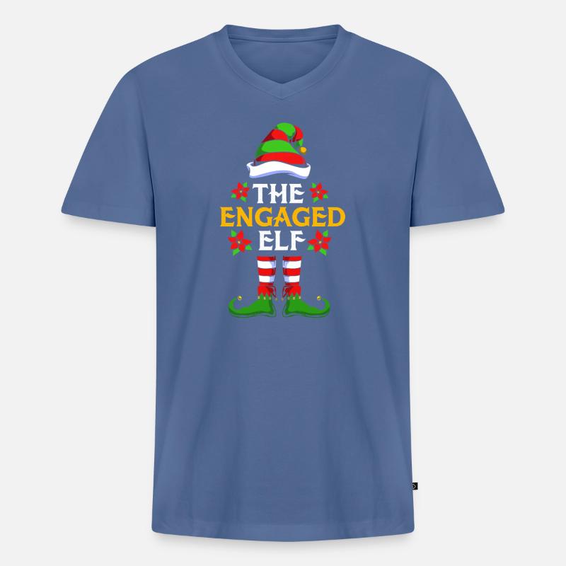 Elfe Elf Weihnachtsgeschenk - Männer Premium Bio T-Shirt mit V-Ausschnitt - Taubenblau