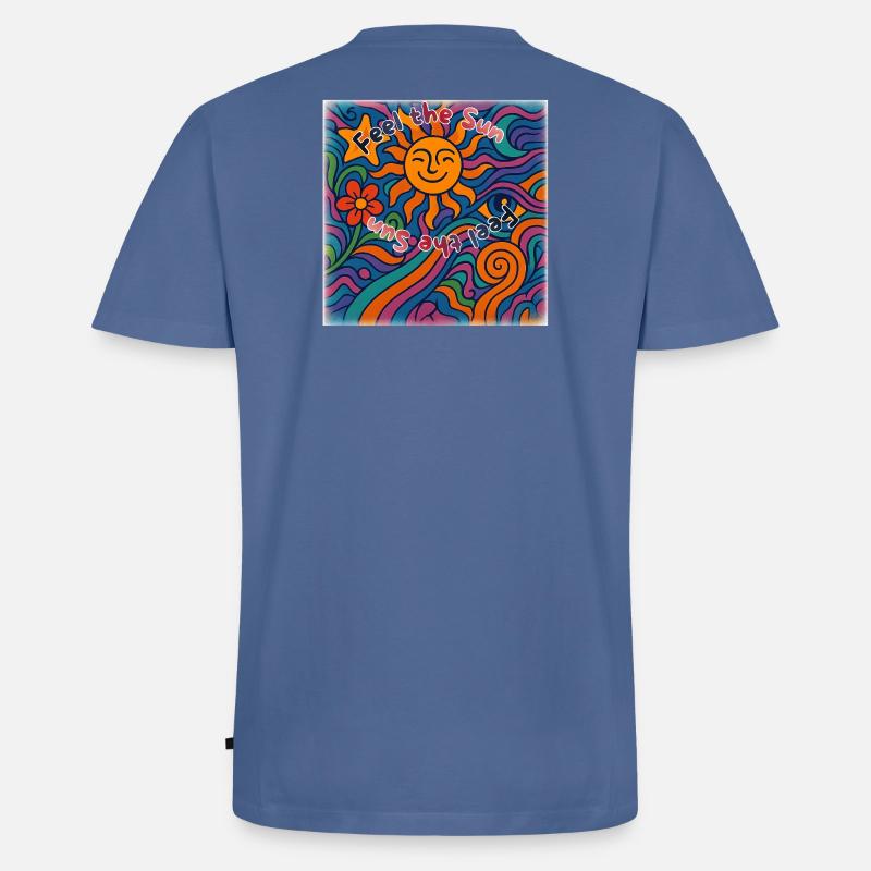 Feel the Sun - Sommer Design - Männer Premium Bio T-Shirt mit V-Ausschnitt - Taubenblau