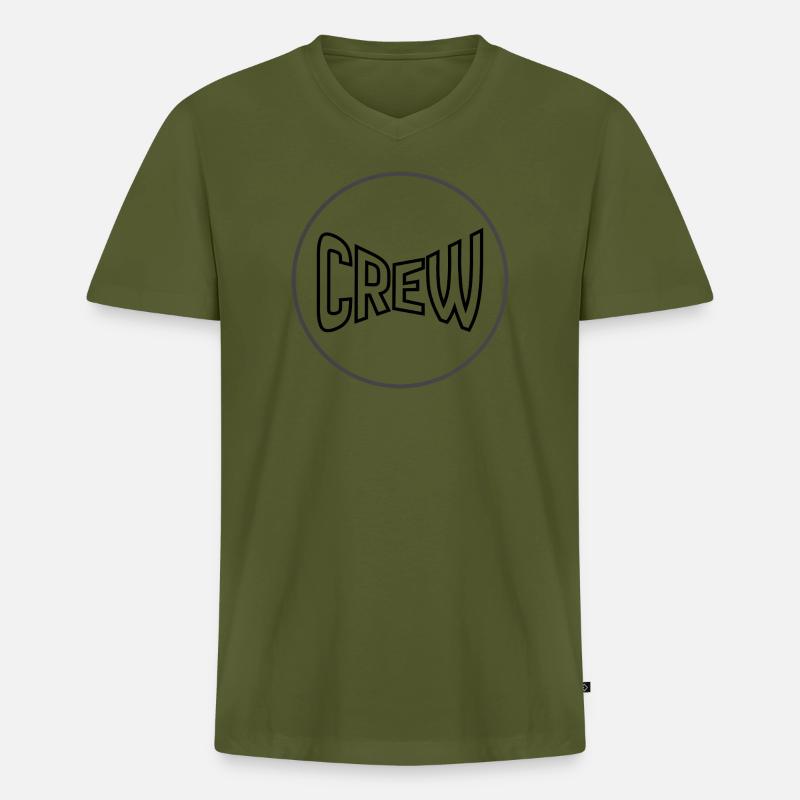 Schwarzer Kreis Minimal - Männer Premium Bio T-Shirt mit V-Ausschnitt - Khaki