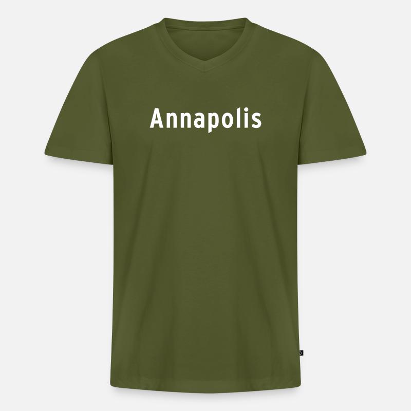 Annapolis - Männer Premium Bio T-Shirt mit V-Ausschnitt - Khaki
