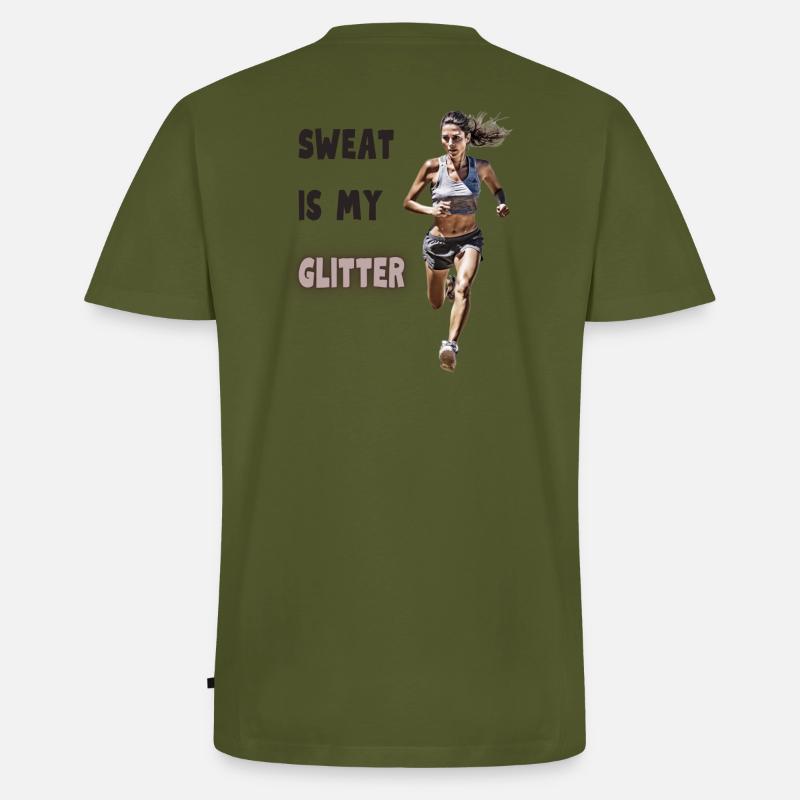 Sweat is my glitter - Männer Premium Bio T-Shirt mit V-Ausschnitt - Khaki
