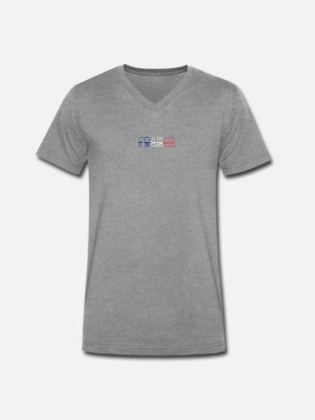 Ruhm Buchstaben Pop Art Neon - Männer Premium Bio T-Shirt mit V-Ausschnitt - Dunkelgrau meliert
