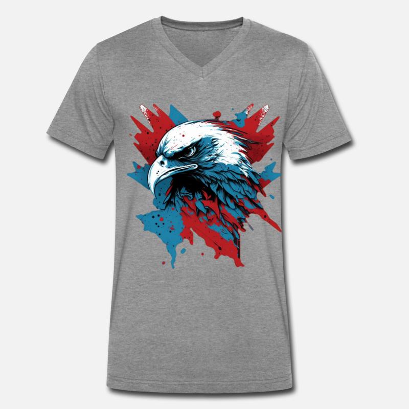 Patriotic Eagle Men's Premium Organic T-shirt with V-neck