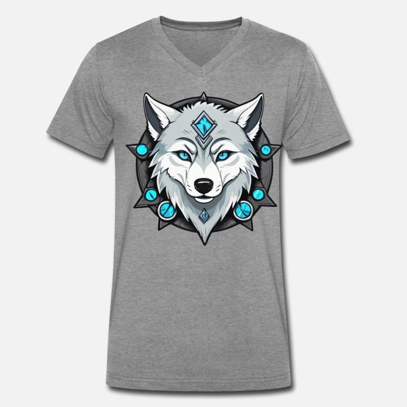 Loup de glace T-shirt encolure en V Premium bio Homme