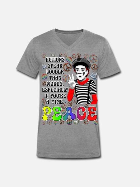 Frieden ist das Wichtigste - Männer Premium Bio T-Shirt mit V-Ausschnitt - Dunkelgrau meliert