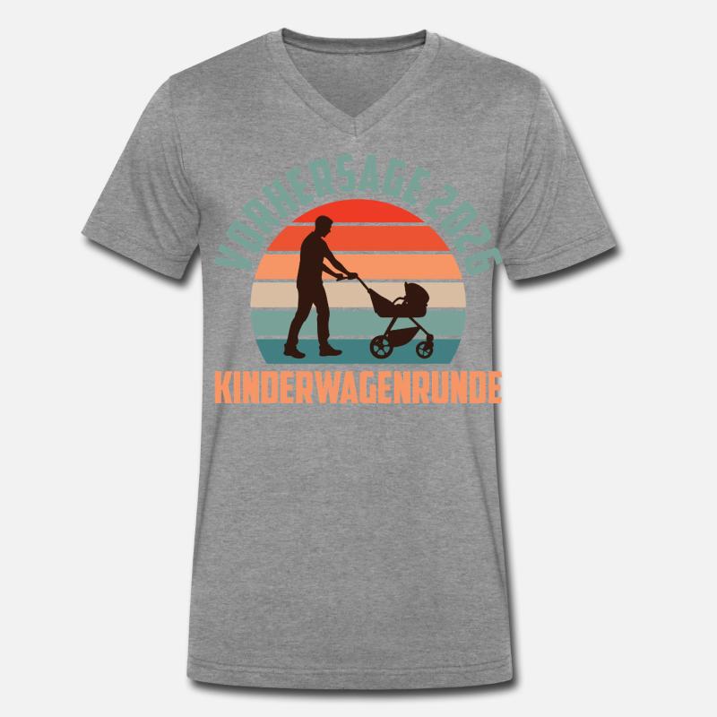 Future papa PRÉDICTION 2026 POUSSETTE T-shirt encolure en V Premium bio Homme