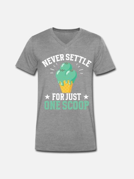 Minz-Schokoladenchip-Cream-Kugel Frische Minze - Männer Premium Bio T-Shirt mit V-Ausschnitt - Dunkelgrau meliert