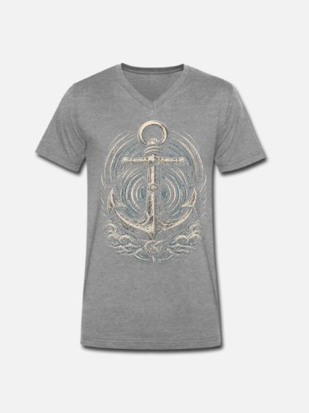 Shanty Choir Sea shanties - Men's Premium Organic T-shirt with V-neck - dark heather grey