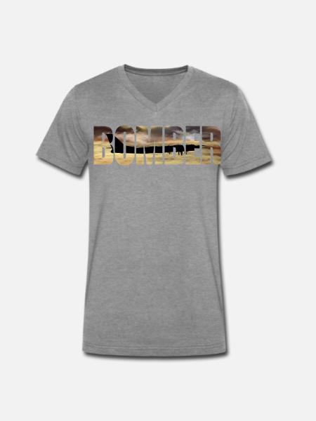 Bomber Tu-95 - Men's Premium Organic T-shirt with V-neck - dark heather grey
