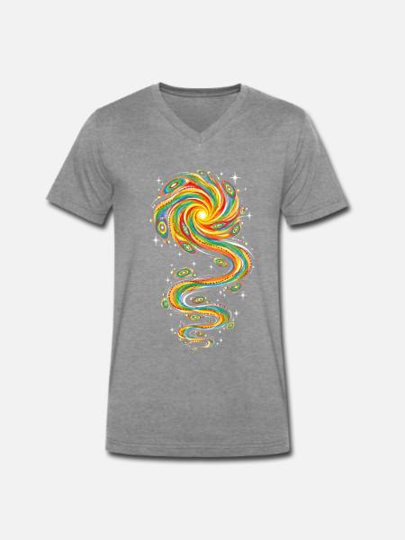 Avarta - Männer Premium Bio T-Shirt mit V-Ausschnitt - Dunkelgrau meliert