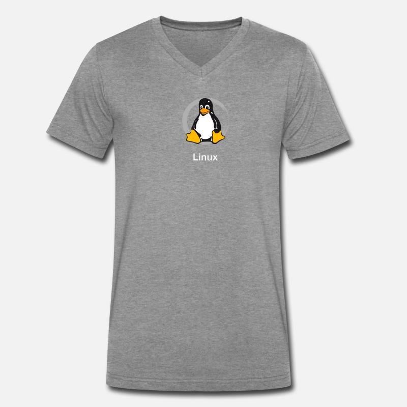 Pc computer Pinguin nerd geek Programmierer Admin Männer Premium Bio T-Shirt mit V-Ausschnitt