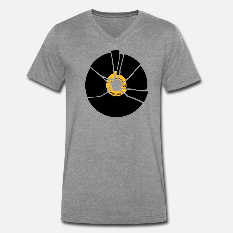 Broken Record Mannen Premium Bio T-shirt met V-hals
